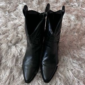 Schutz Black Cowboy Boots. Worn 3 times.